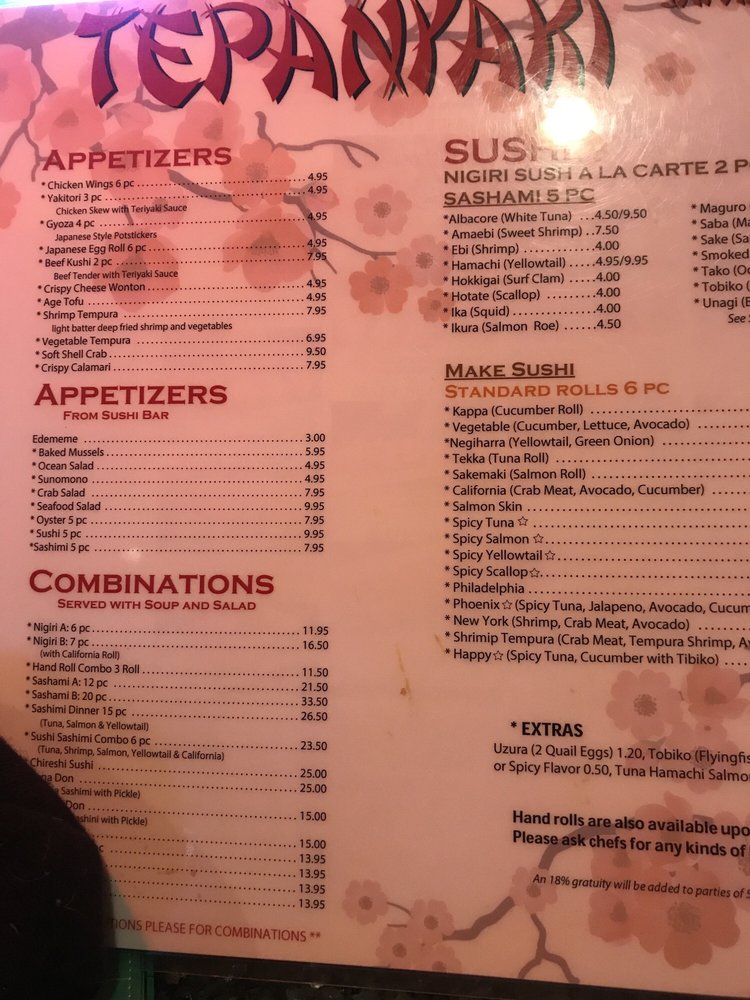 Tepanyaki Japanese Steakhouse Menu - Image 6